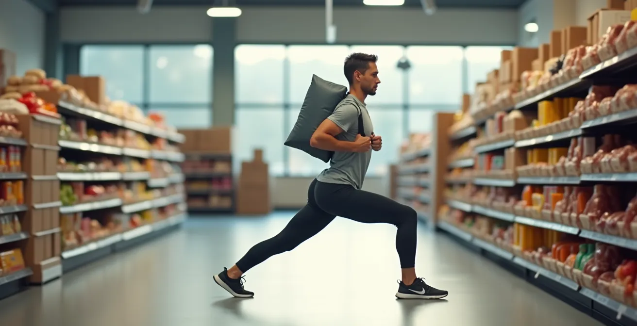 Démonstration du transfert de la technique de gainage pour soulever une charge lourde en toute sécurité