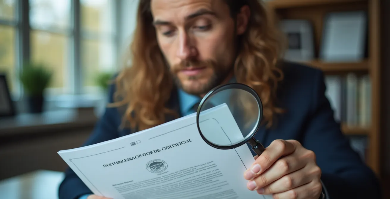Vérification professionnelle de documents d'agence immobilière belge
